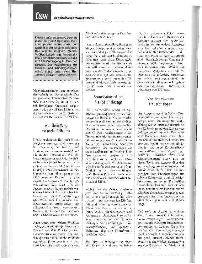 Vorschauseite 2: Sparen ohne Rücksicht auf Verluste? Warum das Herumdoktern an Symptomen im Klinikeinkauf nichts bringt