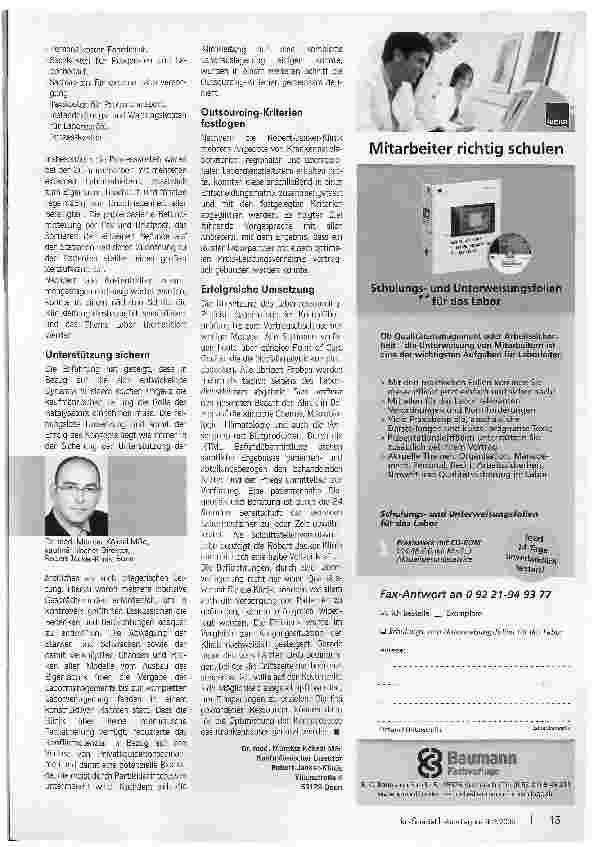 Vorschauseite 2: Labor-Outsourcing unter DRG-Bedingungen