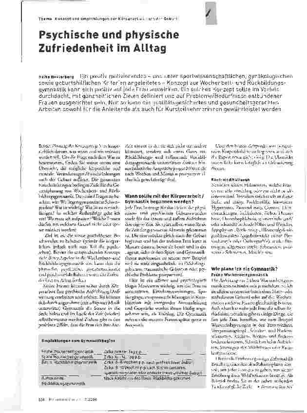 Vorschauseite 1: Psychische und physische Zufriedenheit im Alltag