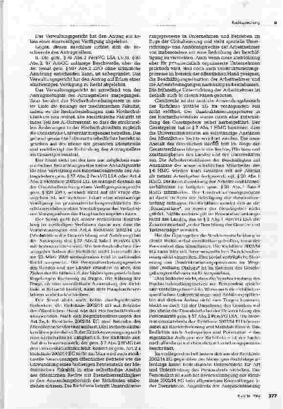 Vorschauseite 2: ZUM PERSONALVERTRETUNGSRECHTUnterrichtung und Anhörung des Personalrats