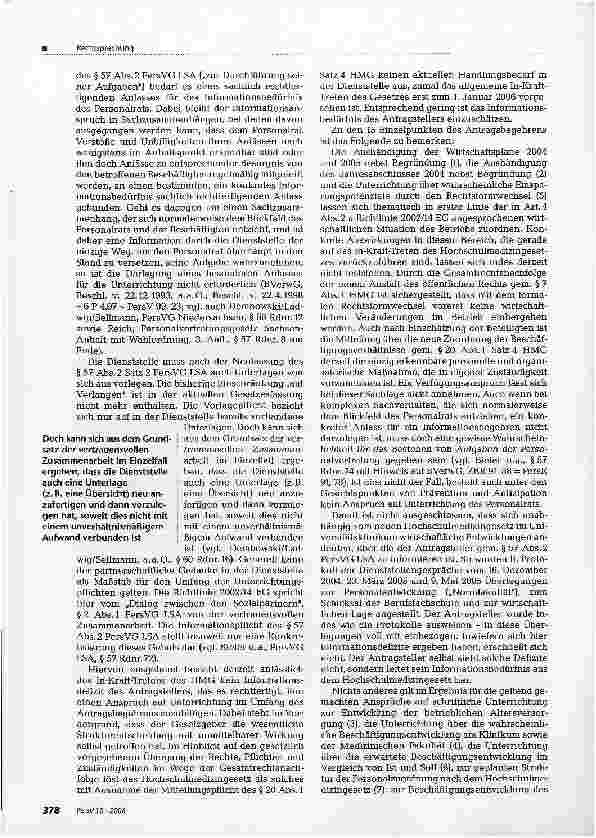 Vorschauseite 3: ZUM PERSONALVERTRETUNGSRECHTUnterrichtung und Anhörung des Personalrats