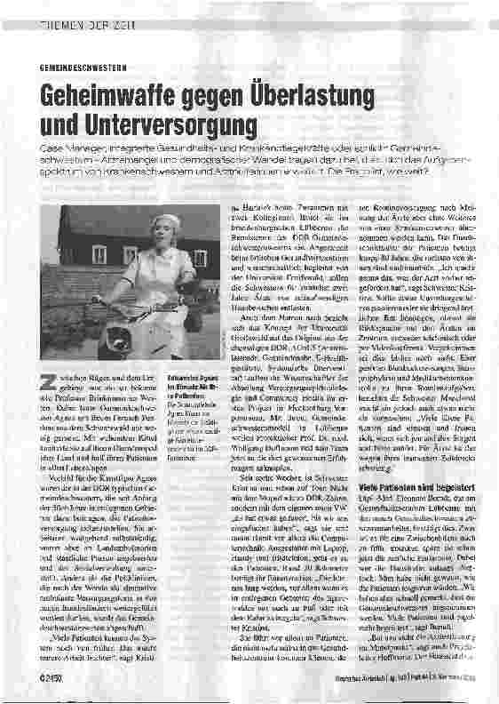 Vorschauseite 1: Geheimwaffe gegen Überlastung und Unterversorgung