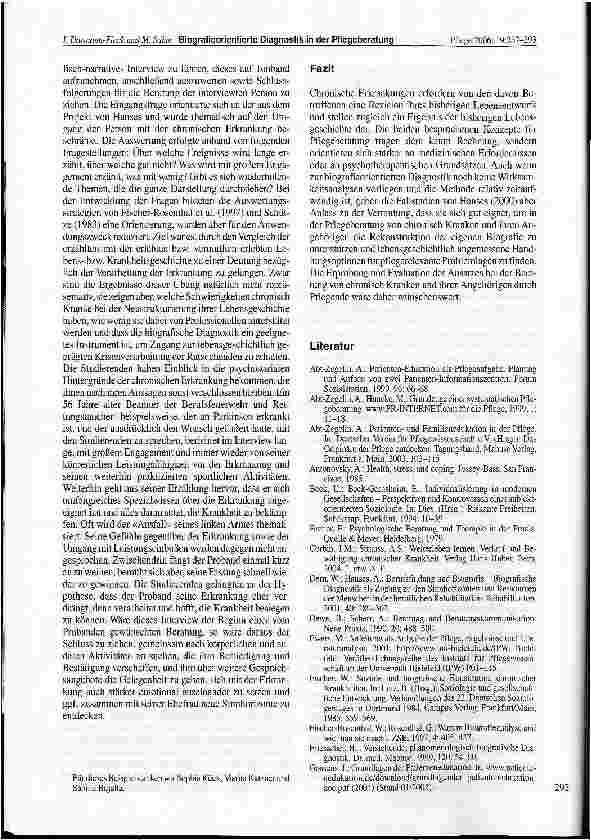 Vorschauseite 6: Biografieorientierte Diagnostik in der Beratung von Patienten mit chronischen Erkrankungen