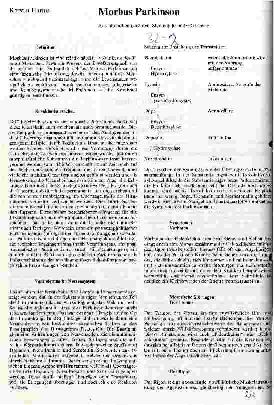 Vorschauseite 1: Morbus Parkinson