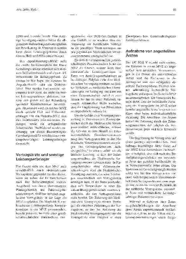 Vorschauseite 3: Medizinische Versorgungszentren -Zukunftsweisende Versorgungsform