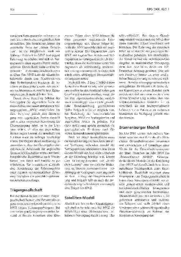 Vorschauseite 4: Medizinische Versorgungszentren -Zukunftsweisende Versorgungsform