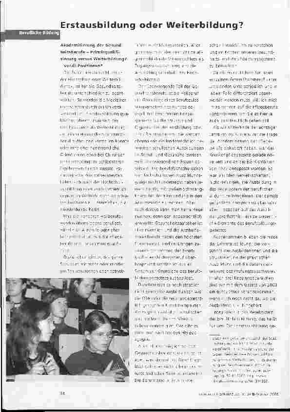 Vorschauseite 1: Erstausbildung oder Weiterbildung?