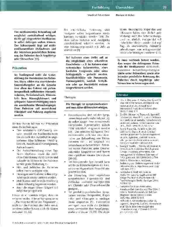 Vorschauseite 5: Das Delir - Prophylaxe und Behandlung