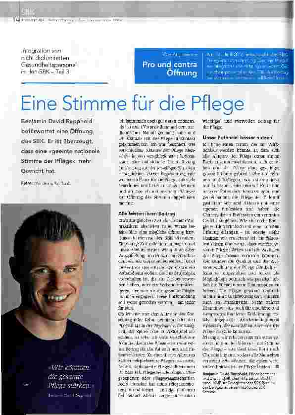 Vorschauseite 1: Eine Stimme für die Pflege
