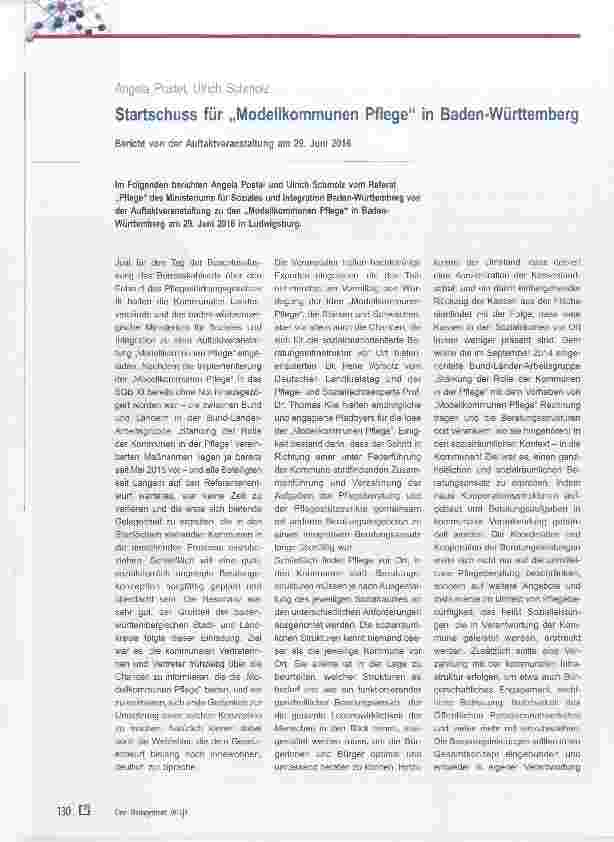 Vorschauseite 1: Startschuss für „Modellkommunen Pflege“ in Baden-Württemberg