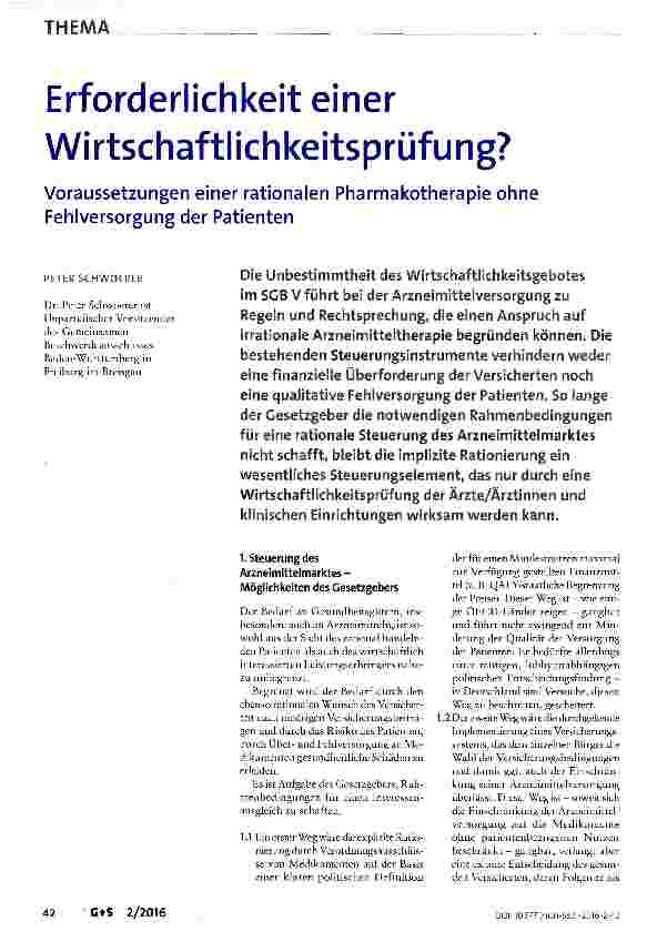 Vorschauseite 1: Erforderlichkeit einer Wirtschaftlichkeitsprüfung?