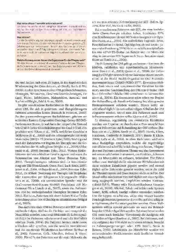 Vorschauseite 2: Mundspülung bei oraler Mukositis im Kontext der allogenen Stammzell-Transplantation