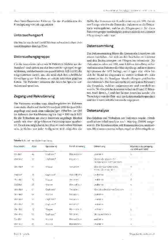 Vorschauseite 4: Mundspülung bei oraler Mukositis im Kontext der allogenen Stammzell-Transplantation