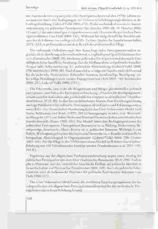 Vorschauseite 3: Politische Partizipation von Pflegefachkräften (PolPaP) Ergebnisse einer Online-Erhebung