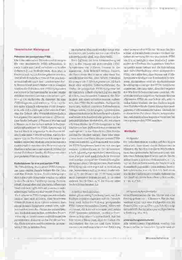 Vorschauseite 2: Posttraumatische Belastungsstörungen nach Geburten: Prävalenz, Risikofaktoren und kognitiver Einfluss