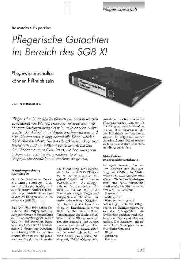 Vorschauseite 1: Pflegerische Gutachten im Bereich des SGB XI