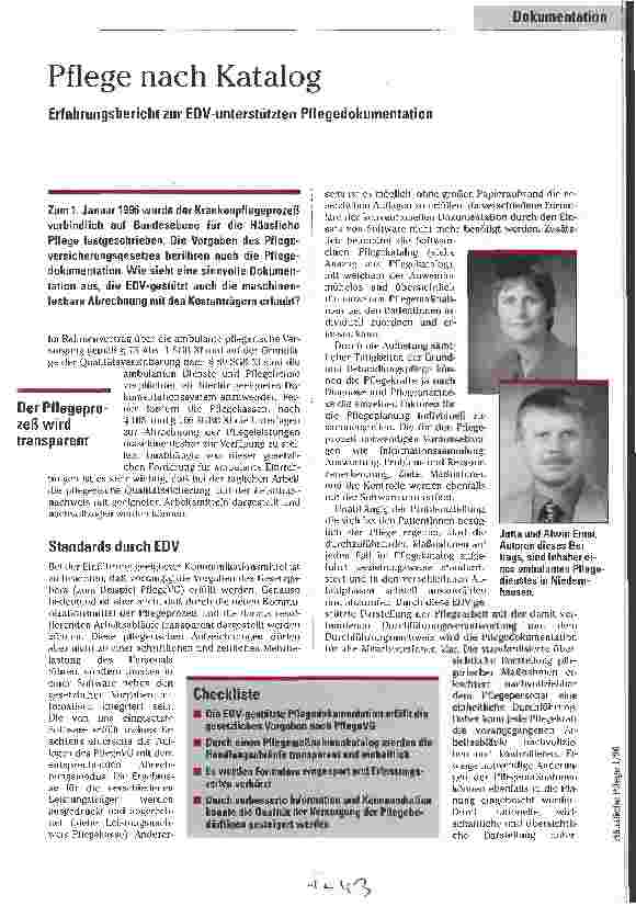 Vorschauseite 1: Pflege nach Katalog Erfahrungsbericht zur EDV-unterstützten Pflegedokumentation