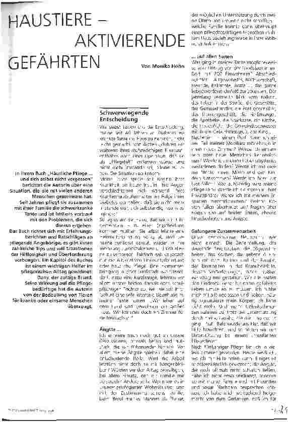 Vorschauseite 1: Haustiere - aktivierende Gefährten