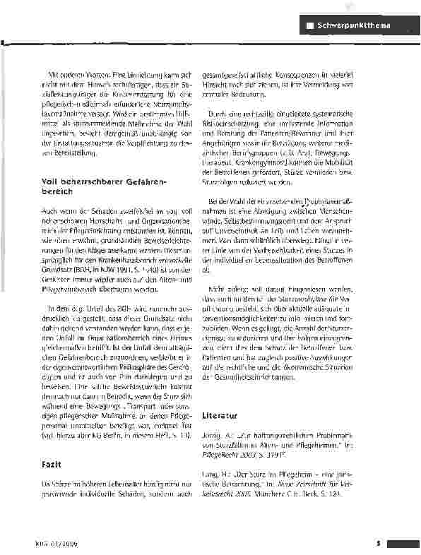 Vorschauseite 4: Der Sturz - die Haftungsfalle im Gesundheitswesen