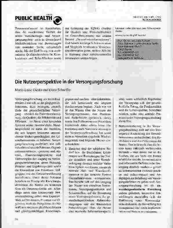 Vorschauseite 3: Plädoyer für eine Stiftung Warentest im Gesundheitswesen