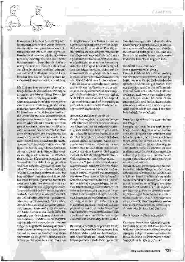 Vorschauseite 4: Integrative Pflegeausbildung: Das Stuttgarter Modell® - Interview: Man schafft enorme Verknüpfungen