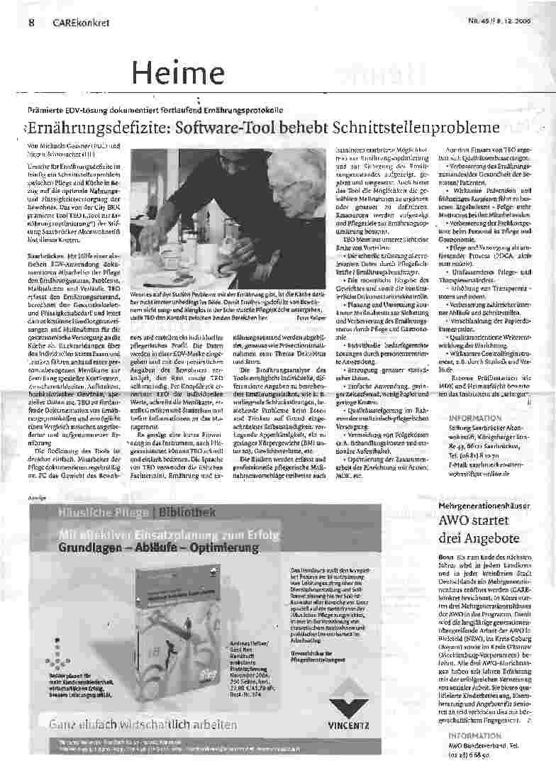 Vorschauseite 1: Ernährungsdefizite: Software-Tool behebt Schnittstellenprobleme