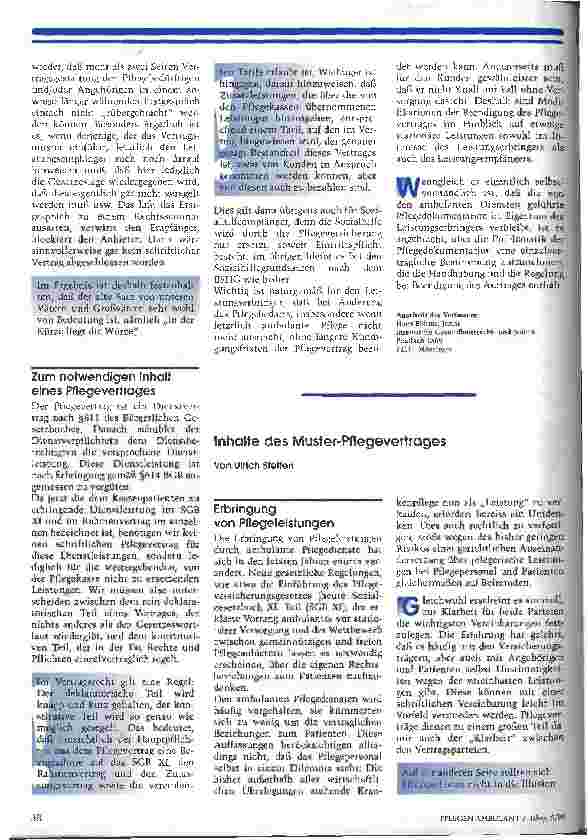 Vorschauseite 2: Der Pflegevertrag - 1. Teil