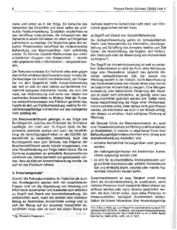 Vorschauseite 2: Das Verbot von Publikumswerbung fürverschreibungspflichtige Arzneimittel im Spannungsfeldzwischen Information und Werbung