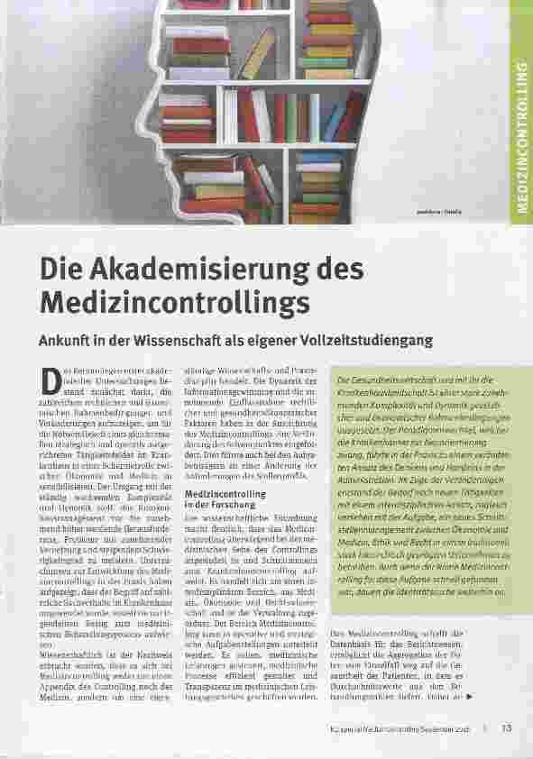 Vorschauseite 1: Die Akademisierung des Medizincontrollings