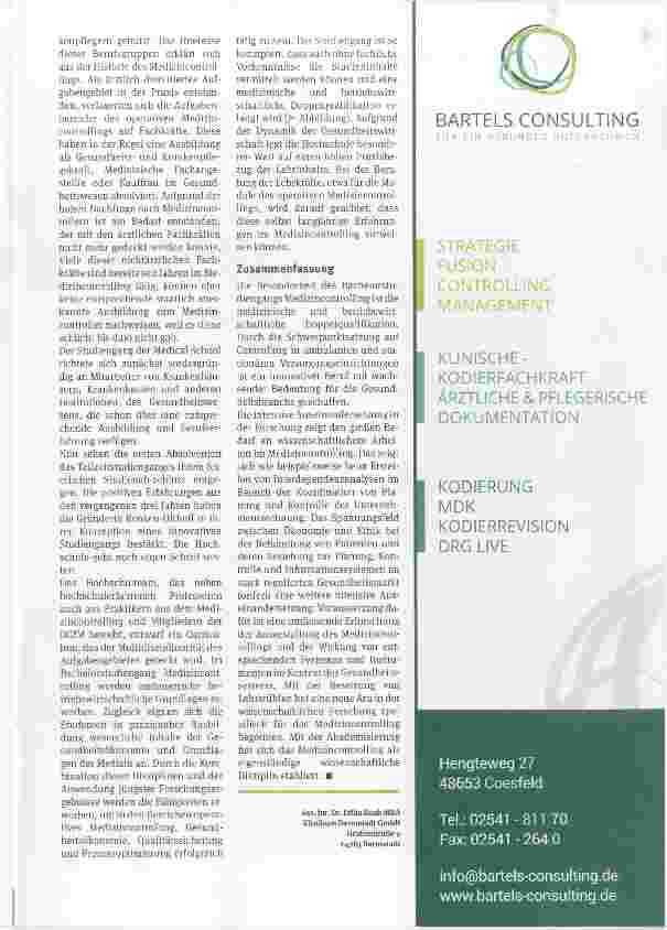 Vorschauseite 3: Die Akademisierung des Medizincontrollings