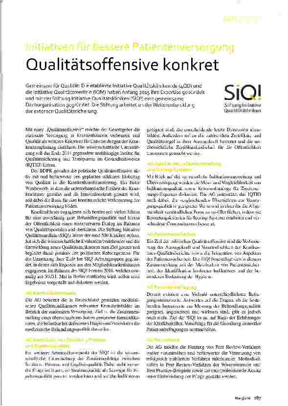 Vorschauseite 1: Qualitätsoffensive konkret