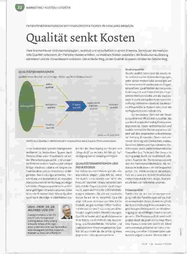 Vorschauseite 1: Qualität senkt Kosten