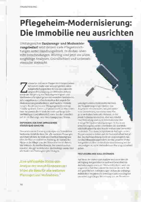 Vorschauseite 1: Pflegeheim-Modernisierung: Die Immobilie neu ausrichten
