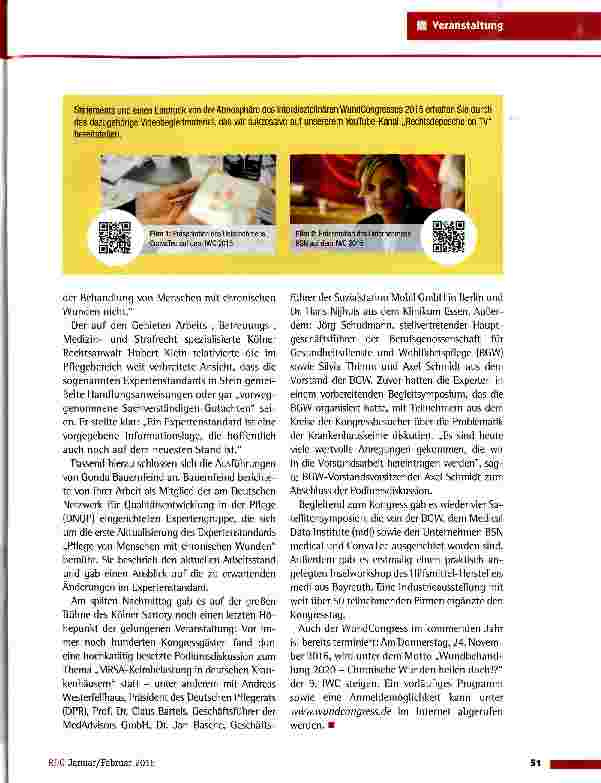 Vorschauseite 2: Es gibt keine evidenzbasierte Kochbuchmedizin bei der Behandlung von Menschen mit chronischen Wunden