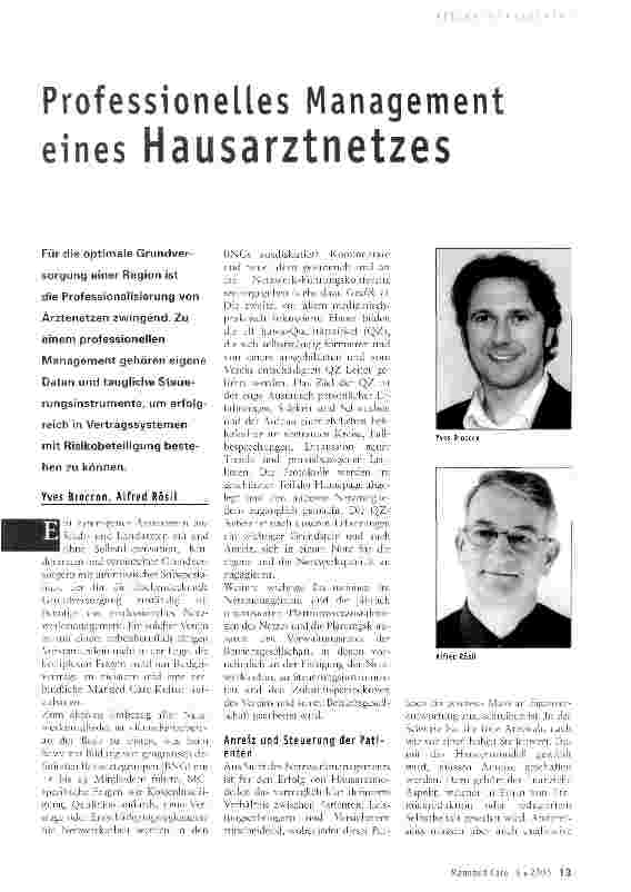 Vorschauseite 1: Professionelles Management eines Hausarztnetzes
