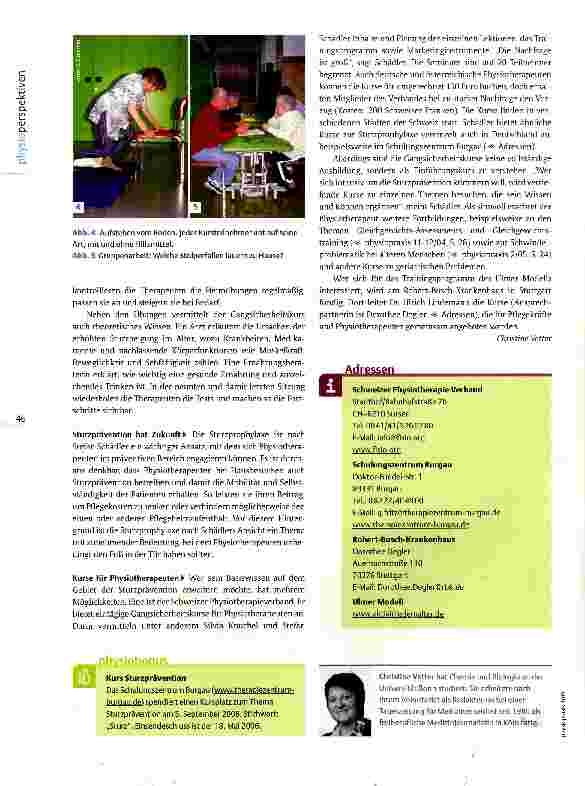Vorschauseite 3: Perspektive Sturzprävention Ein Standbein mit Potenzial