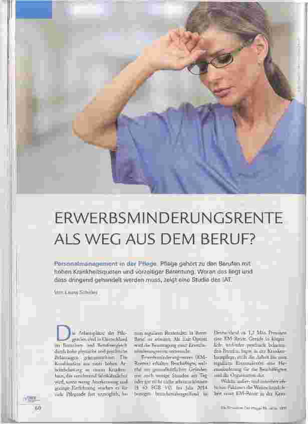 Vorschauseite 1: ERWERBSMINDERUNGSRENTE ALS WEG AUS DEM BERUF?