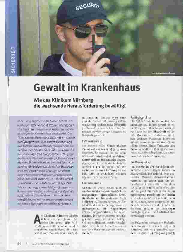 Vorschauseite 1: Gewalt im Krankenhaus