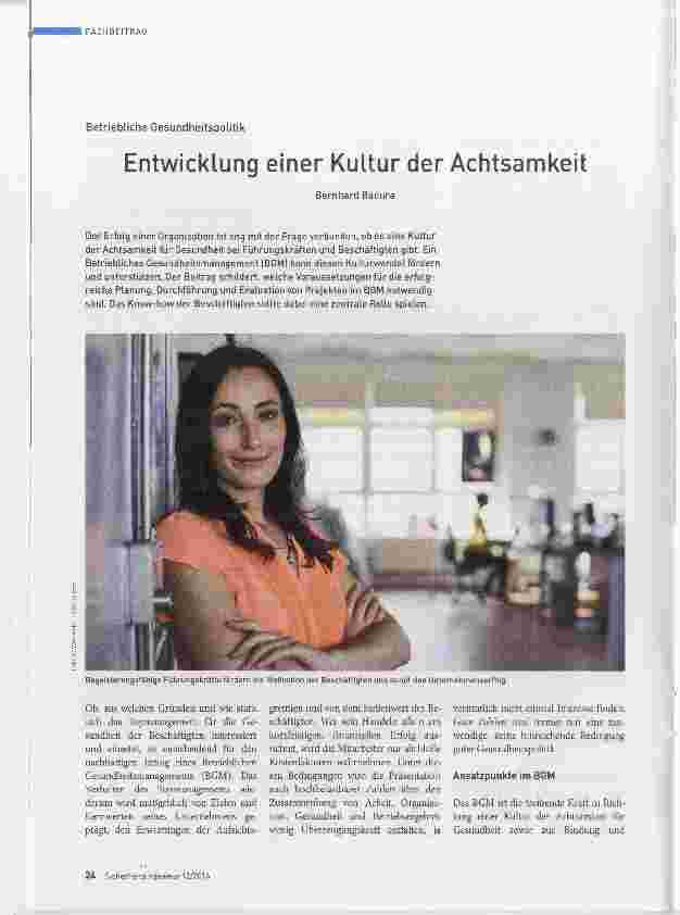 Vorschauseite 1: Entwicklung einer Kultur der Achtsamkeit