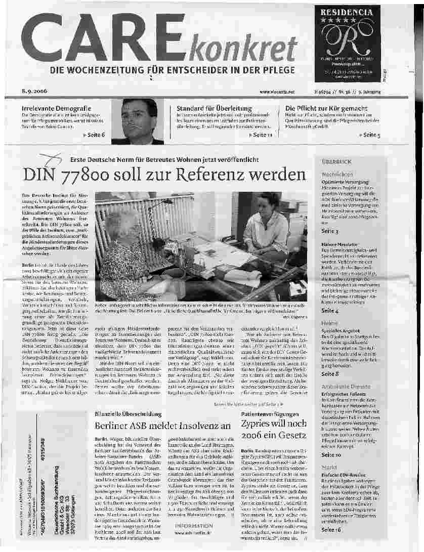 Vorschauseite 1: DIN 77800 soll zur Referenz werden