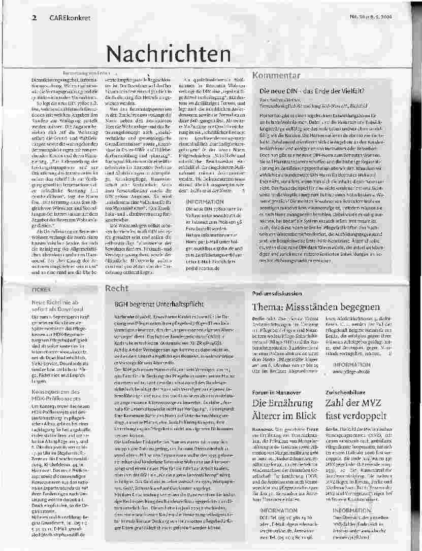 Vorschauseite 2: DIN 77800 soll zur Referenz werden