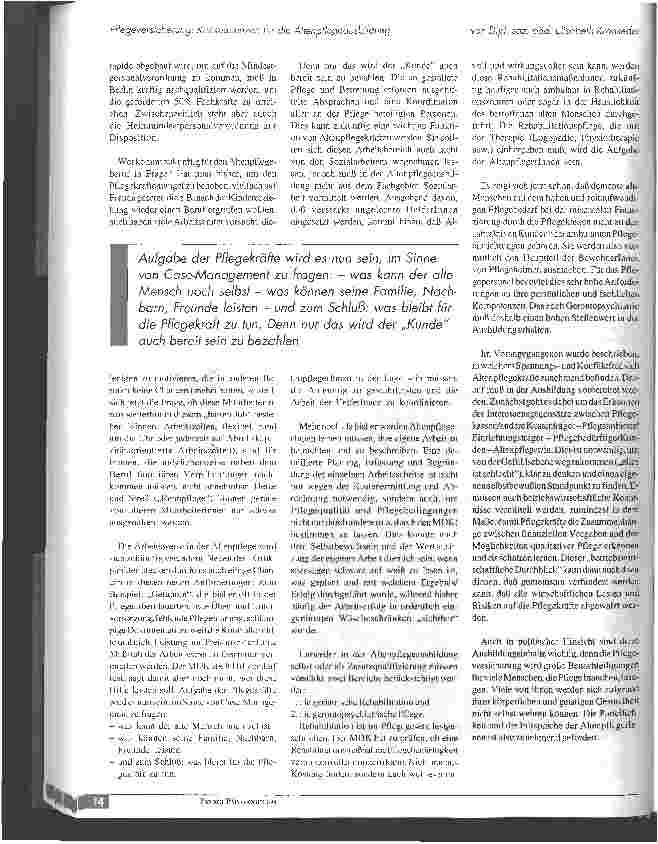 Vorschauseite 6: Pflegeversicherung: Konsequenzen für die Altenpflegeausbildung