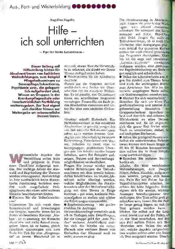 Vorschauseite 1: Hilfe - ich soll unterrichten Tips für Nicht-Lehrerinnen