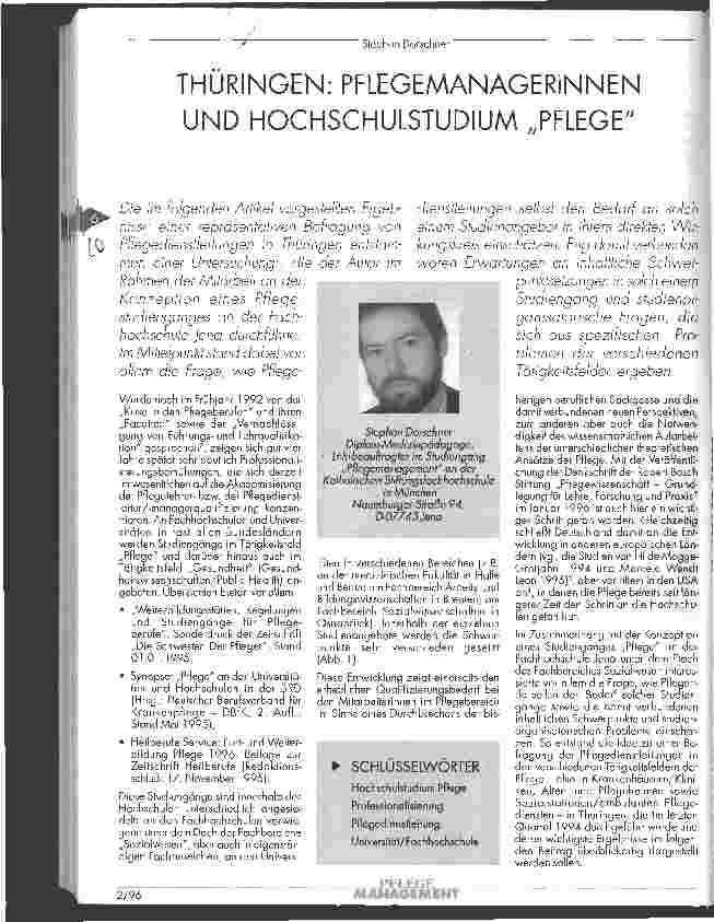 Vorschauseite 1: Thüringen: PflegemanagerInnen und Hochschulstudium Pflege