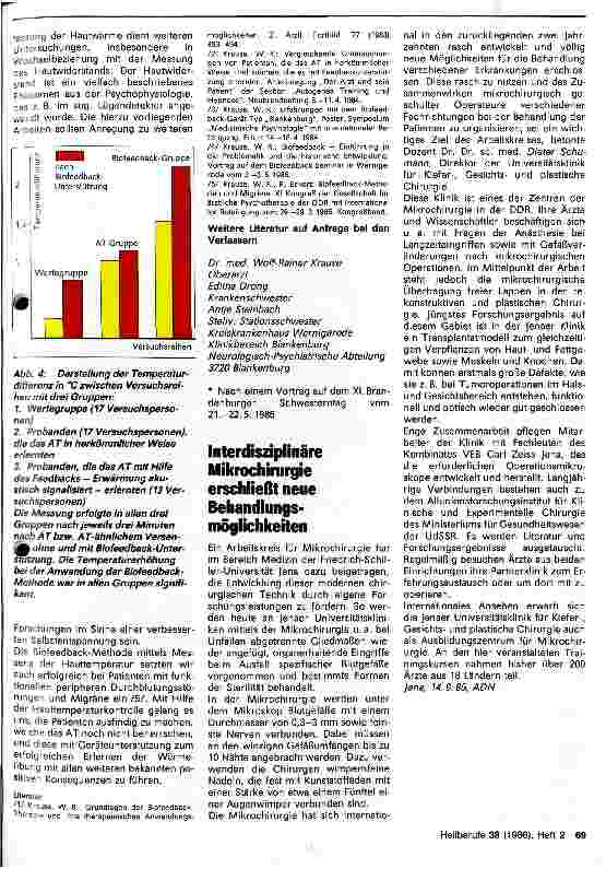 Vorschauseite 2: Einsatz der Schwestern beim Biofeedback-unterstützten Autogenen Trainig