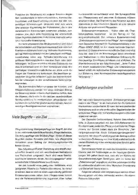 Vorschauseite 2: Systemgrenzen überwinden. Entlassungsmanagement als ein Beitrag zur transsektoralen Vernetzung