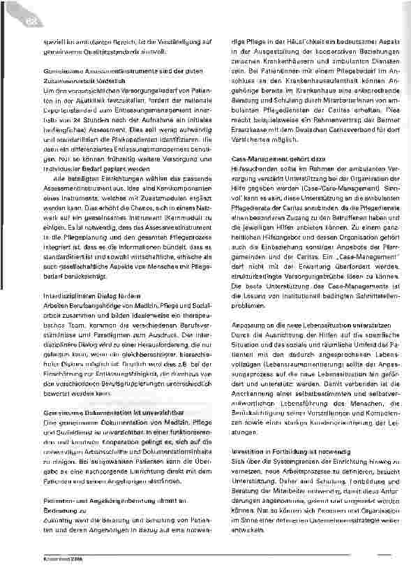 Vorschauseite 4: Systemgrenzen überwinden. Entlassungsmanagement als ein Beitrag zur transsektoralen Vernetzung