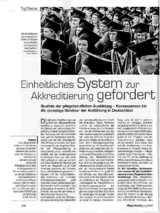 Vorschauseite 1: Einheitliches System zur Akkreditierung gefordert