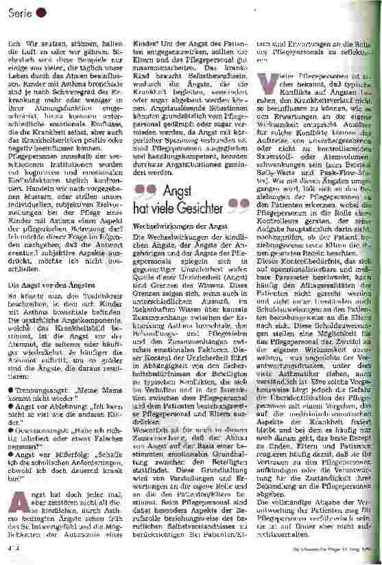 Vorschauseite 2: Die Pflege des Kindes mit Asthma bronchiale 4. Folge: Spezifische, psychogene, soziale und interaktive Aspekte
