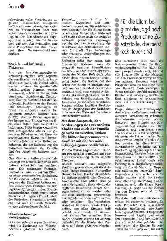 Vorschauseite 4: Die Pflege des Kindes mit Asthma bronchiale 4. Folge: Spezifische, psychogene, soziale und interaktive Aspekte